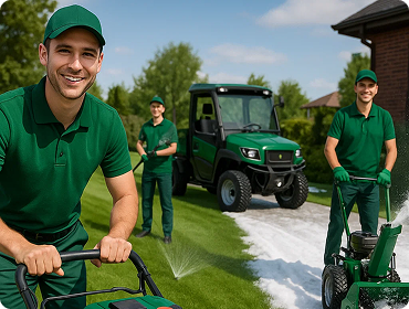 People with irrigation system