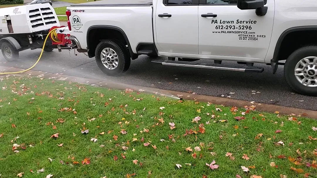 A new irrigation system installed on a front lawn